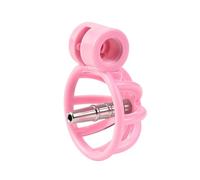 Male Penis Chastity Cage Set Small Bird Chastity Cage 5 Cock Rings with Urethral Sound Plug Penis Bondage Slave Man Sex Toy Pink Metal Pipe One Size