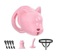 Male Plastic Chastity Cage with Urethral Catheter & Invisible Lock - Lightweight Cock Cage Chasity Divices with 6 Penis Ring, Auxiliary Belt Accessories Adult Sex Toys for Man Long Term Wear