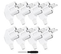 Male Plug 8 Pieces Rubber Safety Plug Plug Male Plug IP20 250V / 16A + 1 Piece Screwdriver Suitable for Indoor and Outdoor Appliances (White)