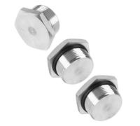 Male Plug Thread Hexagon Head Socket Solid Pipe Fitting with Sealing Rubber Ring, Anti-Rust, Apply to Water Pipe Reusable Fitting Available for Air, Water, Oil Applications 3pcs M30*1.5