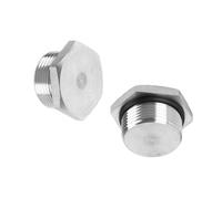 Male Plug Thread Hexagon Head Socket Solid Pipe Fitting with Sealing Rubber Ring, Anti-Rust, Apply to Water Pipe Reusable Fitting Available for Air, Water, Oil Applications 2pcs G2