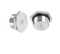 Male Plug - Thread Hexagon Head Socket Solid Pipe Fitting with Sealing Rubber Ring, Anti-Rust, Apply to Water Pipe - Thread Types: NPT, BSPP, or Metric M 2pcs NPT1/4