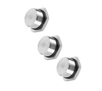 Male Plug, Waterproof Dustproof 304 Stainless Steel Thread Hex Head Socket Solid Pipe Fitting with Sealing Rubber Ring NPT/BSPP/M Thread Series for Terminating Pipe Ends in Water/Air/Oil 3pcs NPT3/4