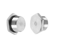 Male Plug, Waterproof Dustproof 304 Stainless Steel Thread Hex Head Socket Solid Pipe Fitting with Sealing Rubber Ring 2pcs NPT1-1/4