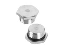 Male Plug Waterproof Dustproof 304 Stainless Steel Thread Hex Head Socket Solid Pipe Fitting with Sealing Rubber Ring Anti-Rust for Pipe Termination 2pcs M30*1.5
