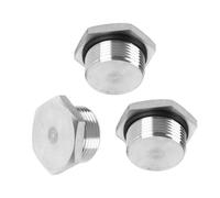 Male Plug Waterproof Dustproof 304 Stainless Steel Thread Hex Head Socket Solid Pipe Fitting with Sealing Rubber Ring Waterproof IP66 Rated Available in NPT/BSPP/M 3pcs M30*1.5