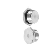Male Plug Waterproof Dustproof 304 Stainless Steel Thread Hex Head Socket Solid Pipe Fitting with Sealing Rubber Ring 2pcs M30*1.5