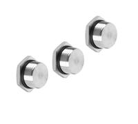 Male Plug Waterproof Dustproof 304 Stainless Steel Thread Hex Head Socket Solid Pipe Fitting with Sealing Rubber Ring 3pcs G1/4