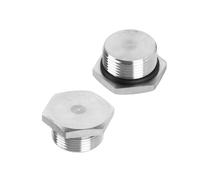 Male Plug, Waterproof Dustproof 304 Stainless Steel Thread Hex Head Socket Solid Pipe Fitting with Sealing Rubber Ring Easy Removal with Hex Key Supports NPT 1/8-2,BSPP,M 2pcs M30*1.5