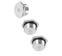 Male Plug, Waterproof Dustproof 304 Stainless Steel Thread Hex Head Socket Solid Pipe Fitting with Sealing Rubber Ring Easy Removal with Hex Key Supports NPT 1/8-2,BSPP,M 3pcs G3/4