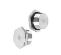 Male Plug, Waterproof Dustproof 304 Stainless Steel Thread Hex Head Socket Solid Pipe Fitting with Sealing Rubber Ring NPT/BSPP/M Thread Series for Terminating Pipe Ends in Water/Air/Oil 2pcs M16*1.5