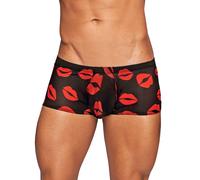 Male Power Lipstick Kisses Boxer Shorts - Medium - Black Black