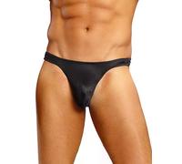 Male Power Satin Thong - S / M - Black Black