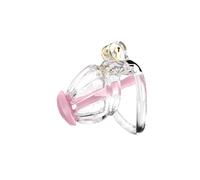 Male Resin Training Protecation Cage Kits, All-Around Breathable Design with 5 Different Sized Snap Rings-UKLZ15X (T1-Transparent, E2)