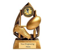Male Rugby Antique Gold Resin Trophy Award 120mm Free Engraving RF674A-CL-ES