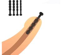 Male Silicone Black Hollow Urethra Catheter Penis Dilator Penis Plug Stimulator Catheter Sounding Masturbation Sex Toy Phallus Expansion Delay Trainer with Multi Beads (4pcs for Beginner)