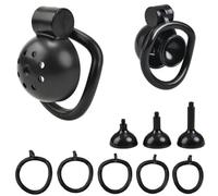 Male Sissy Negative Chastity Cage Chastity Device with 5 Rings & Negative Cover Lightweight Resin Cock Cage with Invisible Lock and Key for Man Penis Bondage Exercise BDSM Adult Sex Toy