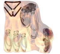 Male Soft Cover Cross Dressing Protective Cage, 3 Fufu Clips with 1 Yoga Strap Set for Men -A56UK (A:Transparent)