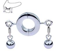 Male Stainless Steel Ball Stretcher Enhances Combat Effectiveness and Increases Durability -Stretching Accessories- D19 (Two Balls)
