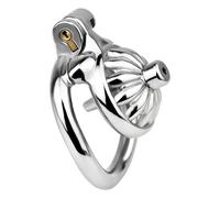 Male Stainless Steel Cock Cage Beginner Chastity Device Chastity Cock Cage Device with Urethral Catheter & Invisible Lock Adult Sex Toy for Men Penis Exercise