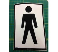 MALE SYMBOL TOILET SIGN SELF ADHESIVE VINYL 100x150MM