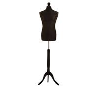 Male Tailors Dummy Bust Size Dressmakers Fashion Mannequin Students Black With Black Tripod Stand
