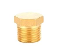 Male Thread Brass Pipe Hexagonal Head End Caps Plug Fitting Screw on Fitting Coupler Connector Adapters Enduring Brass Hexagonal End Caps Plug Install Connector