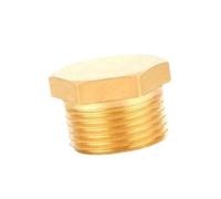 Male Thread Brass Pipe Hexagonal Head End Caps Plug Fitting Screw on Fitting Coupler Connector Adapters Enduring Brass Hexagonal End Caps Plug Install Connector