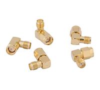 Male to Female Adapter, 5 Pcs 90 Degree Right Angle Coaxial Connectors, 50Ω RF Connector Set - High Reliability, Wide Bandwidth, Ideal for RF Cable and Microwave Equipment