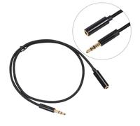 Male to Female Headphone Extension Cable 0.5m 3.5mm Stereo Black | Aluminium Alloy and Tpe Construction, Copper Wire, Fibre Reinforcement, Plug and Play Aux Audio Connection