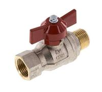 Male To Female R/Rp 1/2 inch Butterfly Handle 2-Way Brass Ball Valve