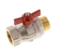 Male To Female R/Rp 1 inch Butterfly Handle 2-Way Brass Ball Valve