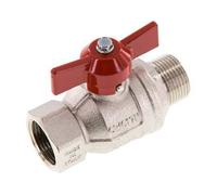 Male To Female R/Rp 3/4 inch Butterfly Handle 2-Way Brass Ball Valve