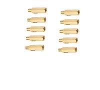 Male to Female Thread Spacer Screws Brass Hex Standoff M4 x 20mm + 6mm PCB Pillar for Drone Quadcopter, Computer and Circuit Board, Pack of 10, Gold