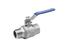 Male to Female Threaded Ball Valve 304 Stainless Steel 2 Chip Connected Full Size BSPT Thread 3/8 1/2 3/4 with Vinyl Handles(3/4")