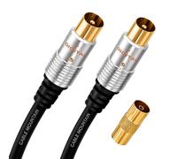 Male to Male Coaxial Wire with Gold Plated Plugs| Plug-to-Plug Shielded Connectors | Antenna AV Lead for Digital and Analogue Signal Transmission (3m)