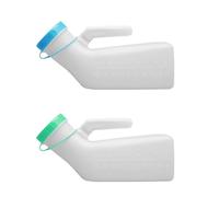 Male Urinal Bottle, 1000ml, 2 Pack Male Urinal with Glow in The Dark Lid, Secure Cap, Easy Grip Handle, Spill Proof Urinary Chamber, Male Portable Travel Pee Bottles for Travel & Urine Collection