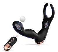 Male Vibrator Anal Toys with Cock Ring, Perineum Vibrators with Remotely Controlled, 10 Vibration Modes, Sex Toys 4couples Men & Women Thrusting, Sex Toys4mens UK Male Prostate Sex Stimulator