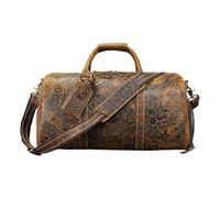 Male Weekend Handbag Embossed Design Leather Men's Travel Bag Vintage Large Capacity Women Luggage Duffel Bags