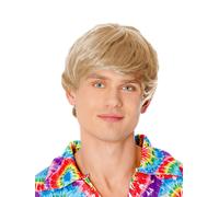 Male Wig 60s Blonde Adults Mens Short Blonde Wig Disco 70s Hippie