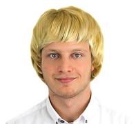 MALE WIG FANCY DRESS ACCESSORY BOYBAND SYNTHETIC SHORT HAIR BOY BAND ADULT MENS 90S POP (BLONDE)