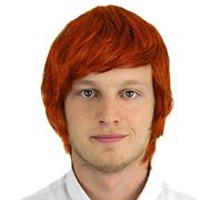 MALE WIG FANCY DRESS ACCESSORY BOYBAND SYNTHETIC SHORT HAIR BOY BAND ADULT MENS 90S POP (GINGER)