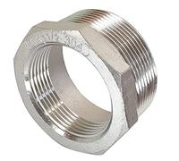 Male x Female Thread Reducer Bushing Pipe Fitting, Adapter, Stainless steel SS 304 NPT (2" Male x 1-1/2" Female)