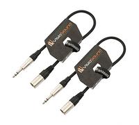 Male XLR to 6.35mm Stereo TRS Jack Lead Audio Cable 2 Pack 0.5m Black/Black