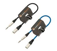 Male XLR to 6.35mm Stereo TRS Jack Lead Audio Cable 2 Pack 0.5m Black/Blue