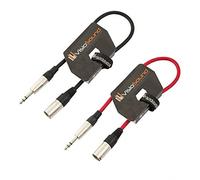Male XLR to 6.35mm Stereo TRS Jack Lead Audio Cable 2 Pack 0.5m Black/Red