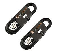 Male XLR to 6.35mm Stereo TRS Jack Lead Audio Cable 2 Pack 6m Black/Black | 2 x Noiseless OFC Balanced Signal, Audio, Speaker, Patch Cable / 4 Colours