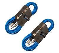 Male XLR to 6.35mm Stereo TRS Jack Lead Audio Cable 2 Pack 6m Blue/Blue