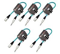 Male XLR to 6.35mm Stereo TRS Jack Lead Audio Cable 5 Pack (Green, 0.5m) | 5 x Noiseless OFC Balanced Signal, Audio, Speaker, Patch Cable / 8 Colours