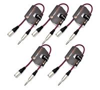 Male XLR to 6.35mm Stereo TRS Jack Lead Audio Cable 5 Pack (Purple, 0.5m) | 5 x Noiseless OFC Balanced Signal, Audio, Speaker, Patch Cable / 8 Colours